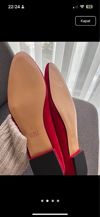 Zara Zara süet kırmızı babet