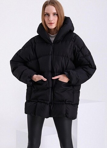 LoremLavida Oversize Şişme Kadın Mont  - Görsel 1