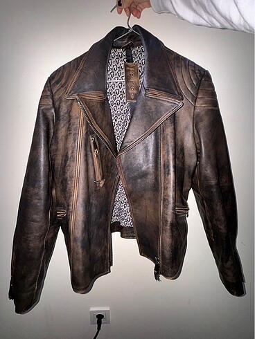 Derimod Derimod vintage oversize biker deri ceket