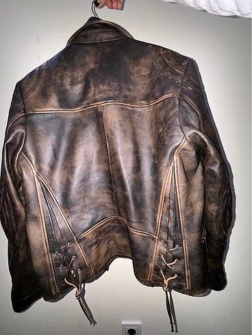 l Beden Derimod vintage oversize biker deri ceket