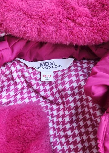 Kürklü Kapüşonlu Pembe Kız Mont - Görsel 7