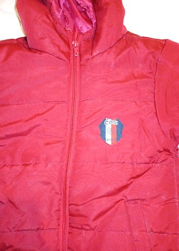 Kapüşonlu Kırmızı Erkek kız Çocuk Mont - Görsel 5