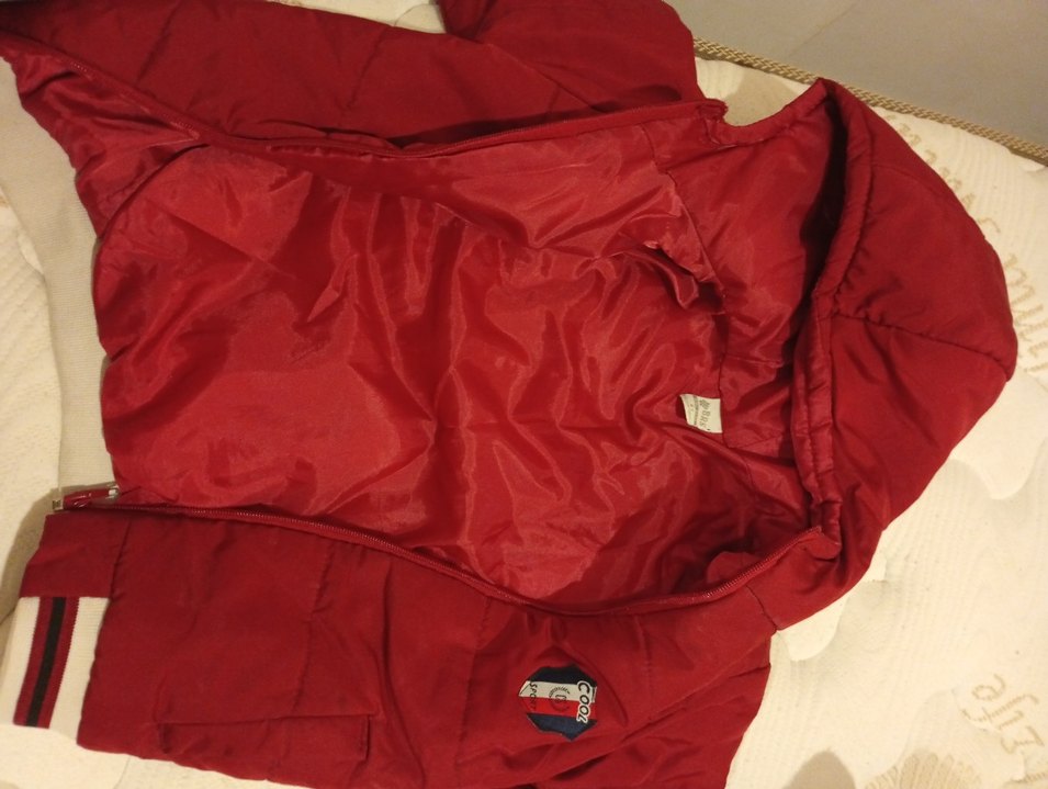 Kapüşonlu Kırmızı Erkek kız Çocuk Mont - Görsel 3