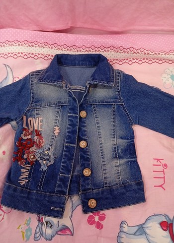 2 yaş Kız Çocuk Kot Ceket - Görsel 3