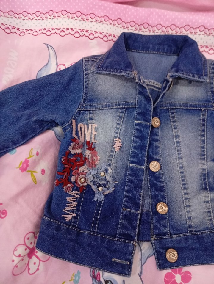 2 yaş Kız Çocuk Kot Ceket - Görsel 2
