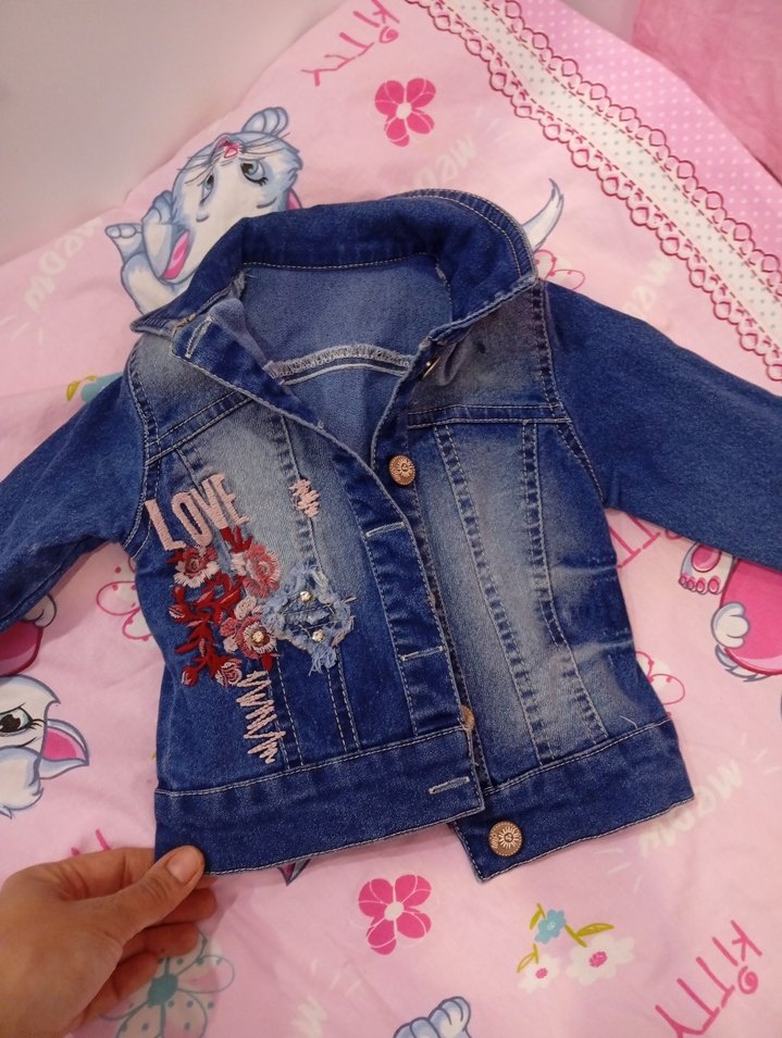 2 yaş Kız Çocuk Kot Ceket - Görsel 5