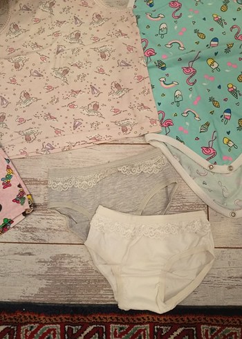 Çocuk İç Giyim Seti, Renkli ve Desensiz - Görsel 5