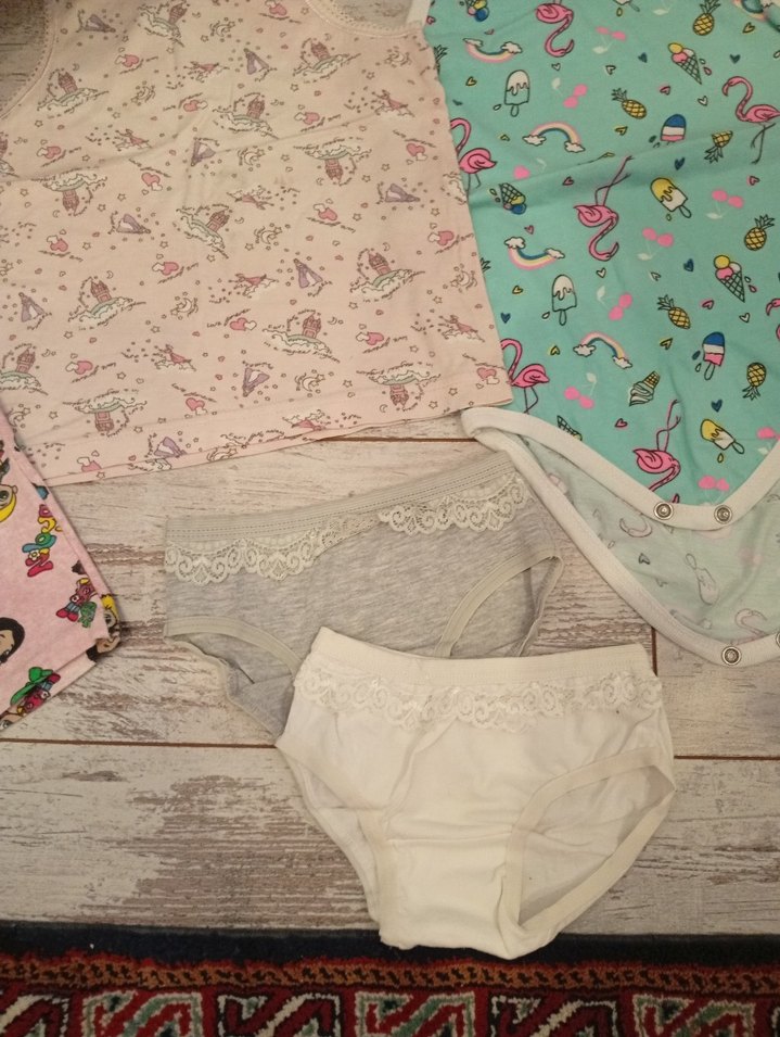 Çocuk İç Giyim Seti, Renkli ve Desensiz - Görsel 5