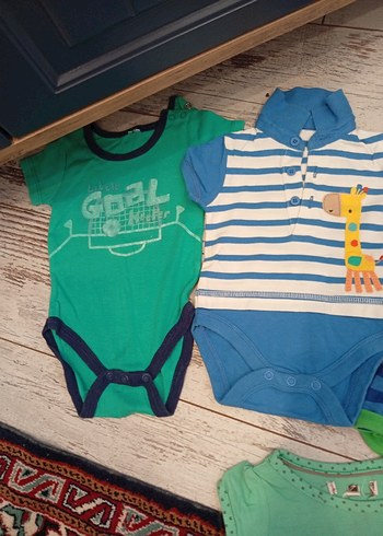 Erkek Bebek Kısa Kollu 3 ay çıtçıtlı body - Görsel 2