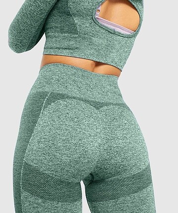 Yeşil GymShark toparlayıcı tayt