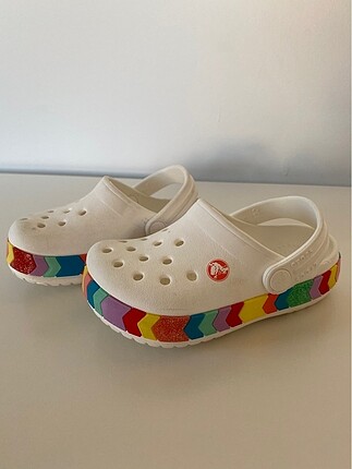 Crocs Crocband Chevron Beaded Clog Kız Çocuk Terlik - Beyaz
