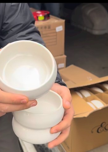 Beyaz Seramik Tabak kase - Görsel 5