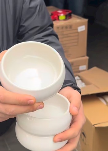 Beyaz Seramik Tabak kase - Görsel 4