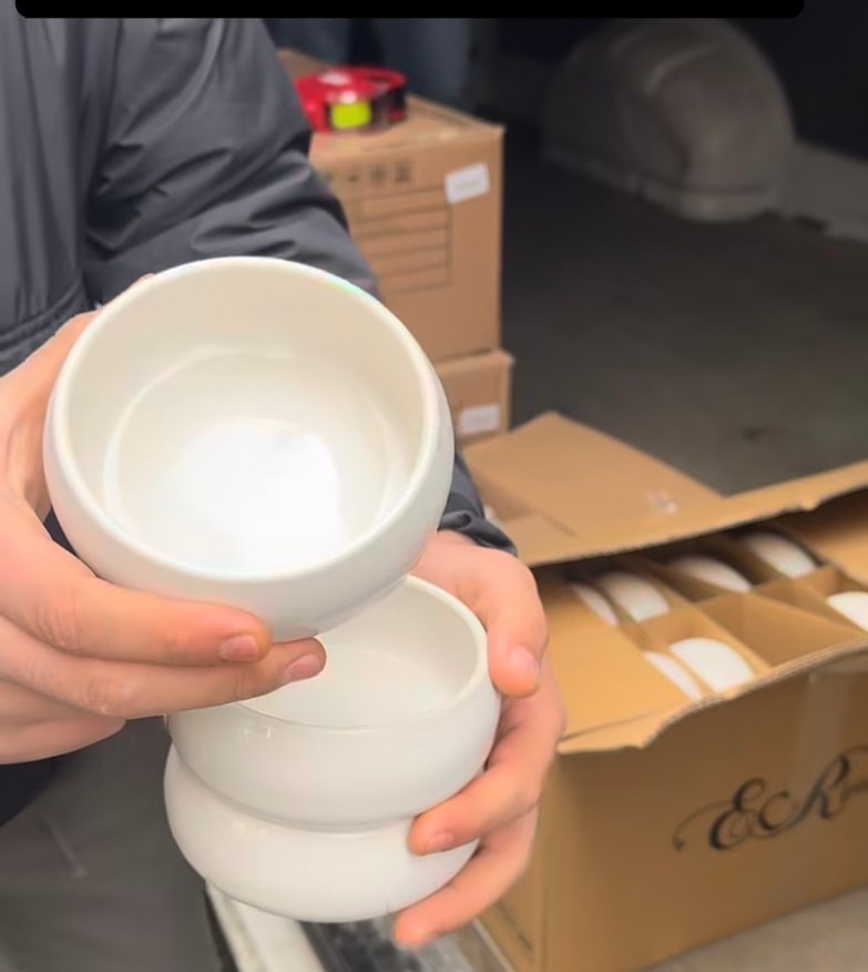 Beyaz Seramik Tabak kase - Görsel 5