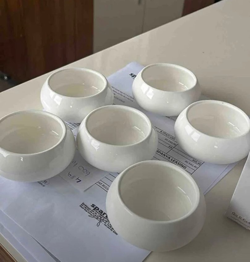 Beyaz Seramik Tabak kase - Görsel 2