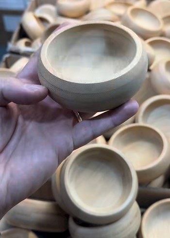 Bej Bohem Tarzı Ahşap Kase 3 adet - Görsel 5