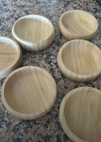 Bej Bohem Tarzı Ahşap Kase 3 adet - Görsel 3