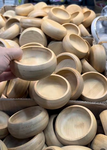 Bej Bohem Tarzı Ahşap Kase 3 adet - Görsel 4