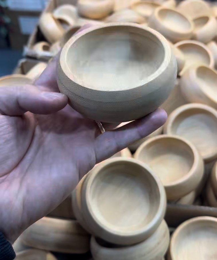 Bej Bohem Tarzı Ahşap Kase 3 adet - Görsel 5