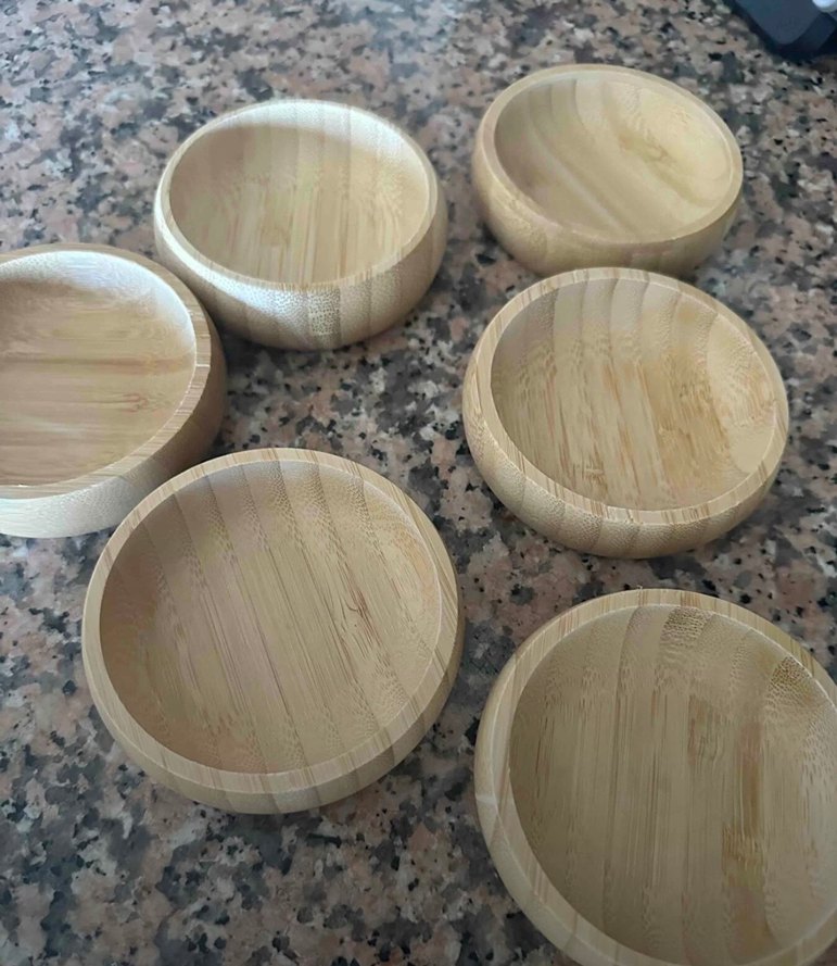 Bej Bohem Tarzı Ahşap Kase 3 adet - Görsel 3