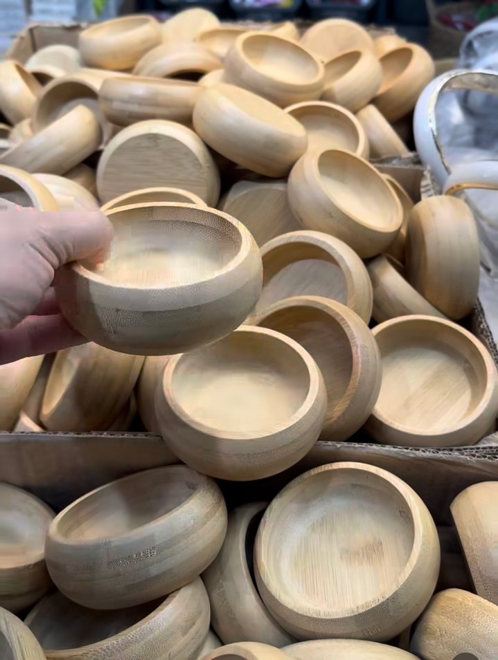 Bej Bohem Tarzı Ahşap Kase 3 adet - Görsel 4