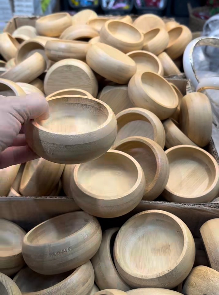 Bej Bohem Tarzı Ahşap Kase 3 adet - Görsel 2