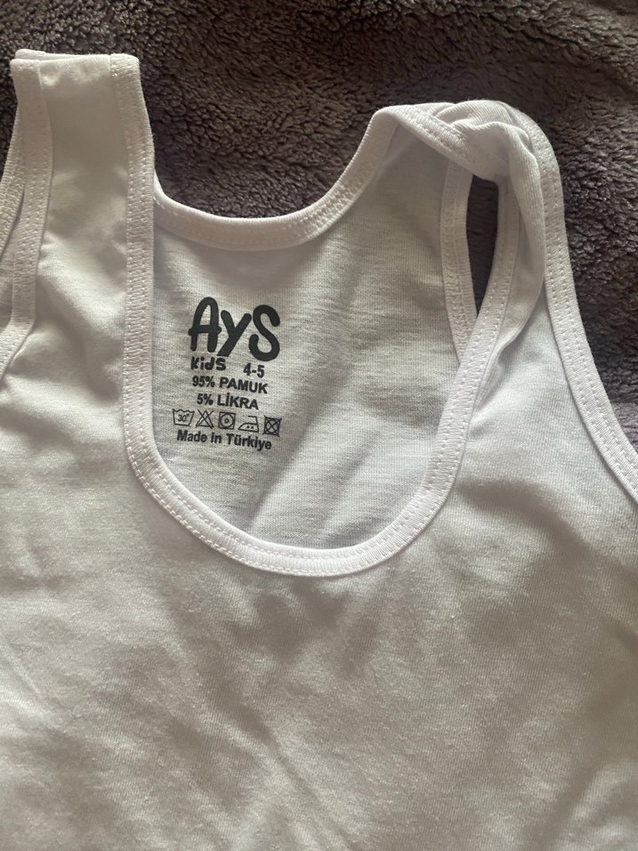 Beyaz Çocuk Atlet 2'li Paket - Görsel 2