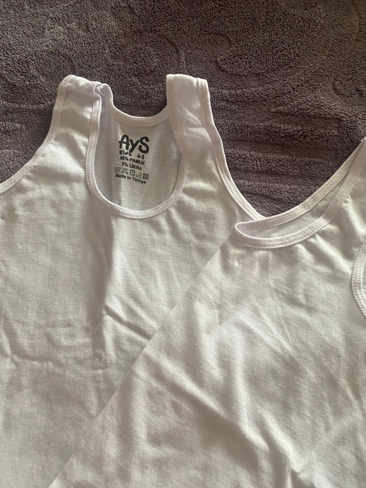 Beyaz Çocuk Atlet 2'li Paket - Görsel 3