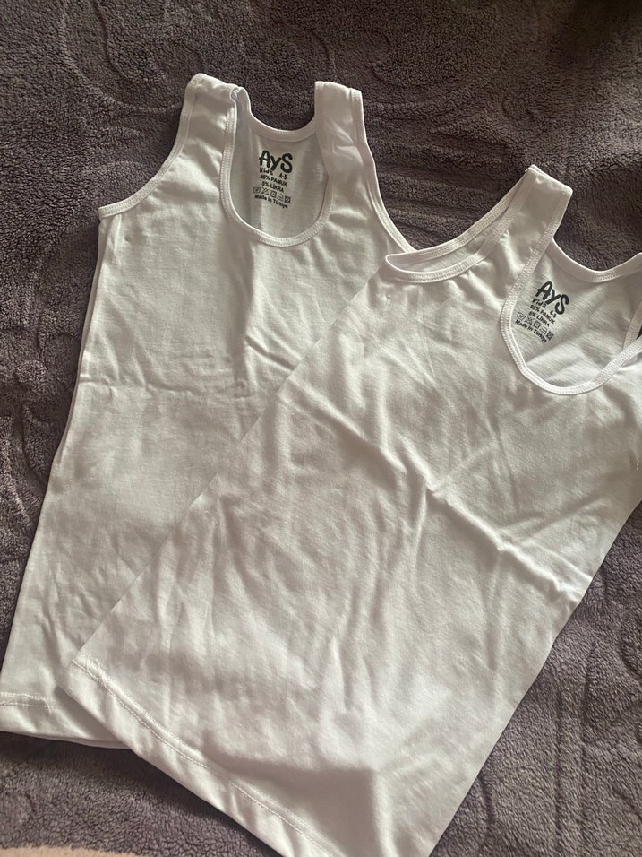 Beyaz Çocuk Atlet 2'li Paket - Görsel 4