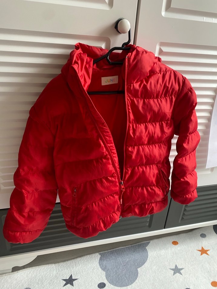 Kırmızı Erkek Çocuk Kapüşonlu Mont - Görsel 5