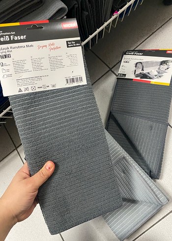 MICRA Siyah Kurutma Matı 38x46 cm 2 li - Görsel 6