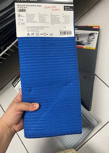 MICRA Siyah Kurutma Matı 38x46 cm 2 li - Görsel 3