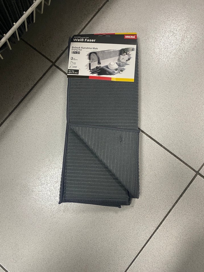 MICRA Siyah Kurutma Matı 38x46 cm 2 li - Görsel 4