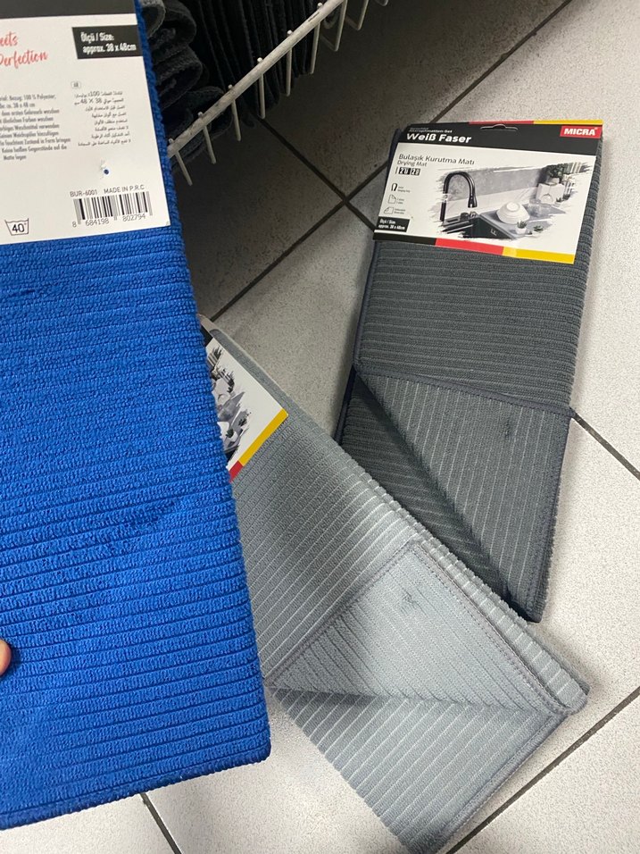 MICRA Siyah Kurutma Matı 38x46 cm 2 li - Görsel 5