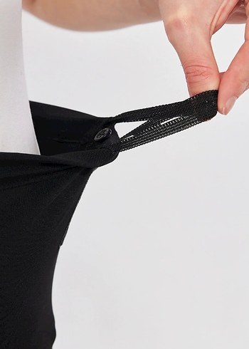 Siyah Biker Fit Hamile Kısa Tayt - Görsel 2