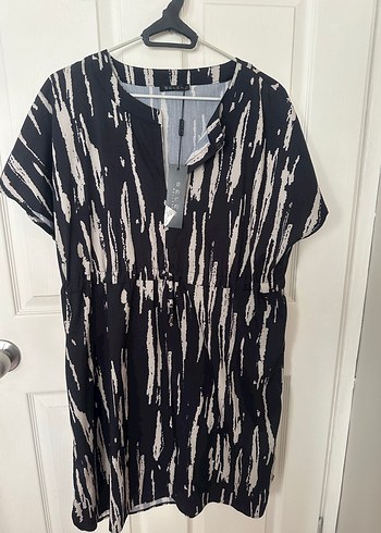 Bağcıklı Siyah Gri elbise - Görsel 2