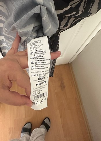 Bağcıklı Siyah Gri elbise - Görsel 6