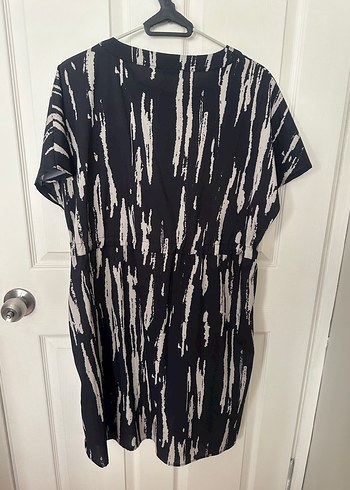 Bağcıklı Siyah Gri elbise - Görsel 5