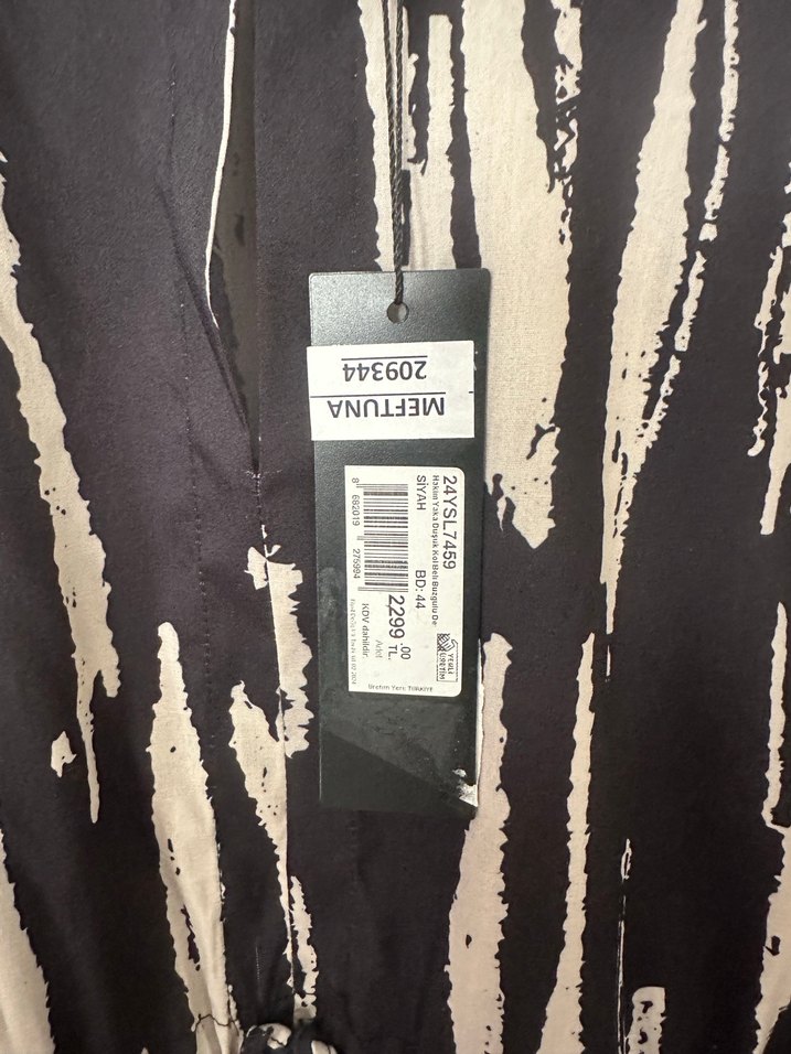 Bağcıklı Siyah Gri elbise - Görsel 4