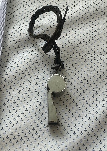 Erkek Vintage Gri ve Altın Renkli düdük - Görsel 2