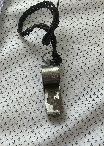 Erkek Vintage Gri ve Altın Renkli düdük - Görsel 3