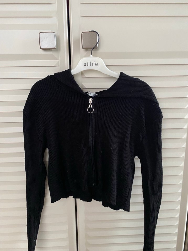 Siyah Balıkçı Yaka Triko Kadın Kazak - Görsel 2