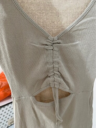 Önden büzgülü triko elbise - Görsel 3