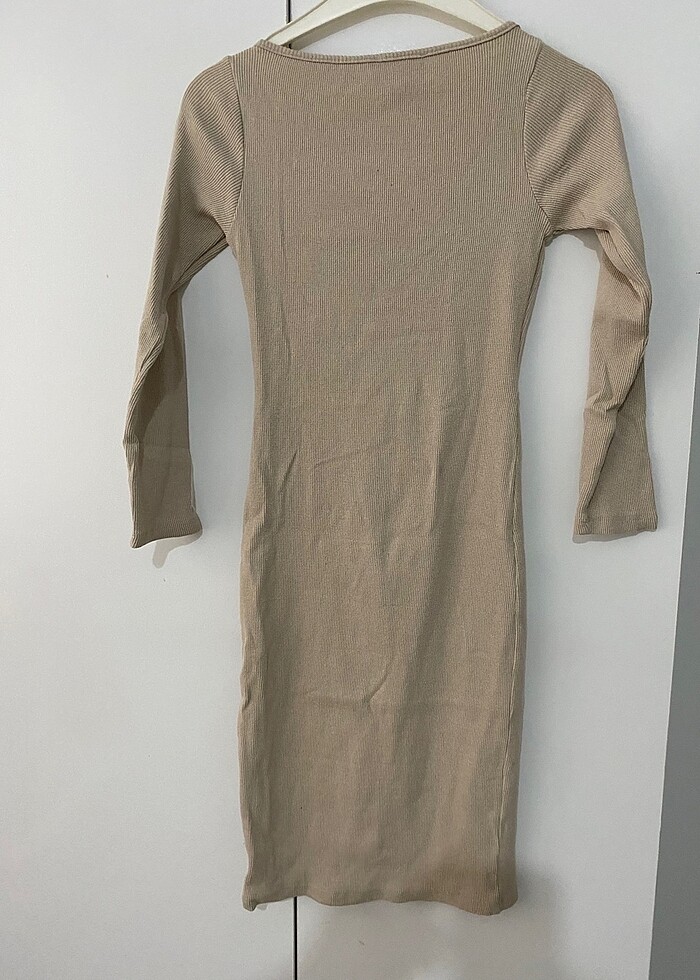 Önden büzgülü triko elbise - Görsel 2