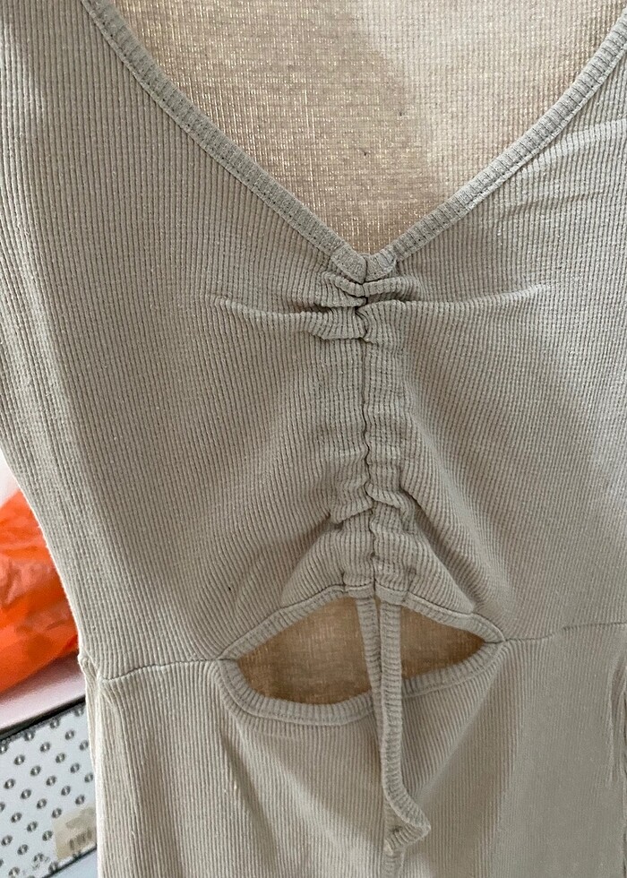 Önden büzgülü triko elbise - Görsel 3