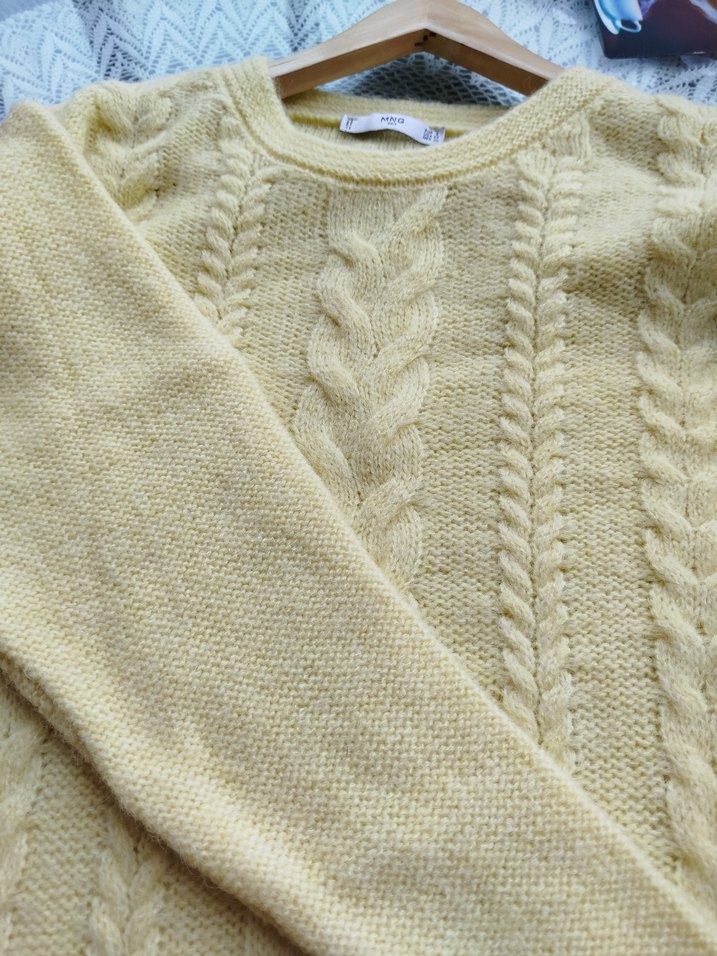 Mango Sarı Örgü Kadın Triko Elbise - Görsel 5