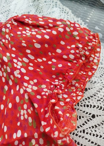 Nar çiçeği Düğmeli Kısa Kollu Kadın Gömlek - Görsel 7