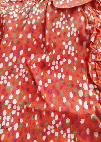 Nar çiçeği Düğmeli Kısa Kollu Kadın Gömlek - Görsel 6