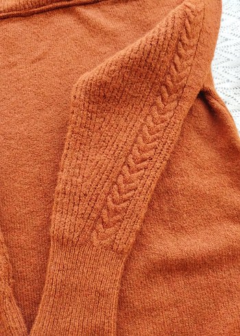 Kahverengi Boğazlı Örgü Kadın Kazak - Görsel 5