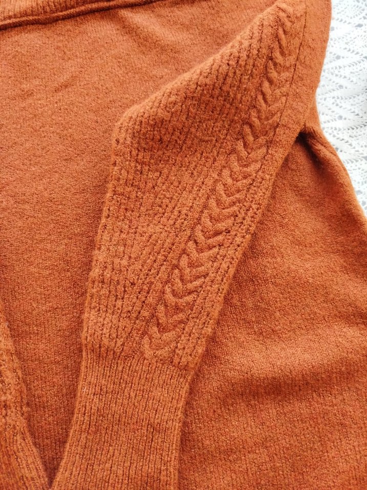 Kahverengi Boğazlı Örgü Kadın Kazak - Görsel 5